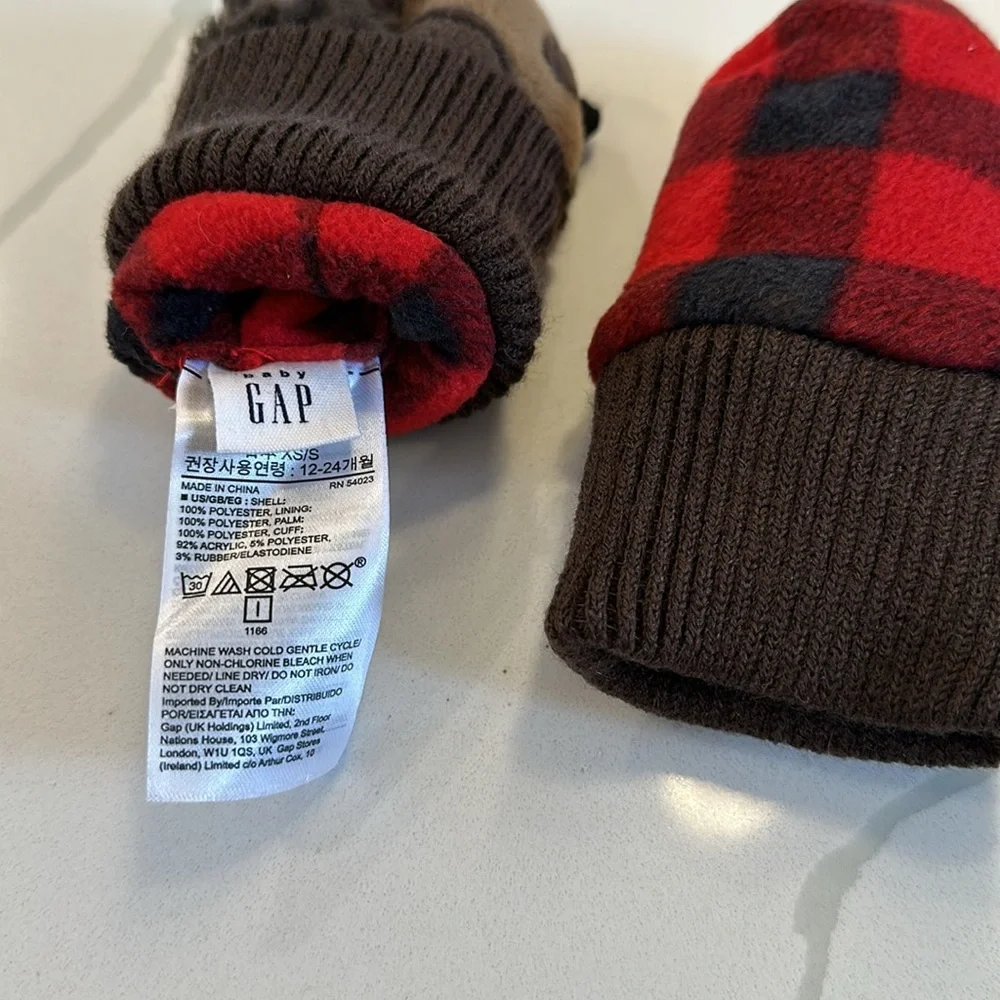 Gap baby bear paw mittens fleece lined size XS / S 12-24 months